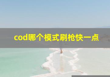 cod哪个模式刷枪快一点