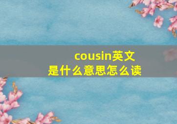 cousin英文是什么意思怎么读