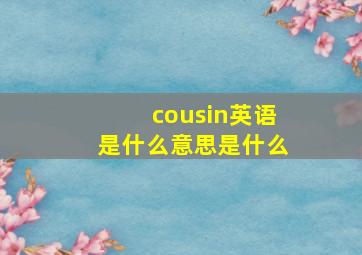 cousin英语是什么意思是什么