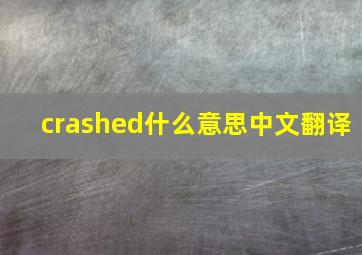 crashed什么意思中文翻译