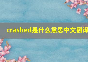 crashed是什么意思中文翻译