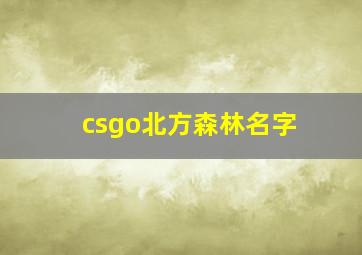 csgo北方森林名字