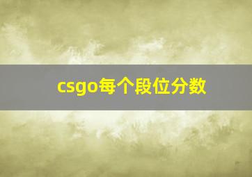 csgo每个段位分数