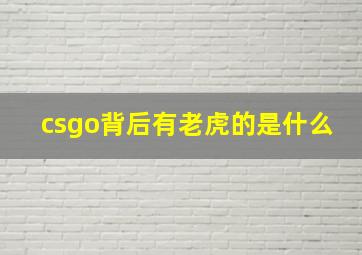 csgo背后有老虎的是什么