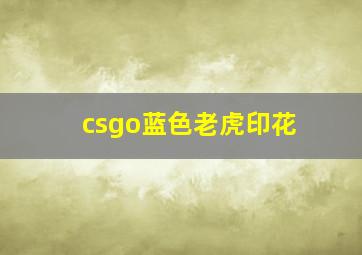 csgo蓝色老虎印花