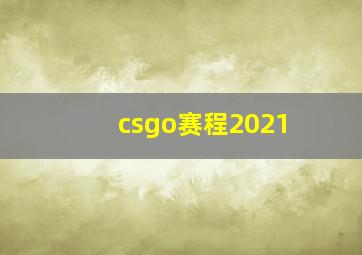 csgo赛程2021