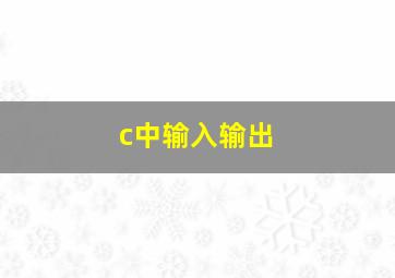 c中输入输出