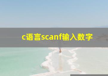 c语言scanf输入数字