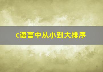 c语言中从小到大排序