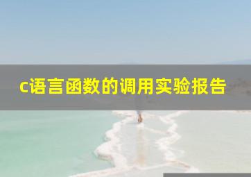 c语言函数的调用实验报告