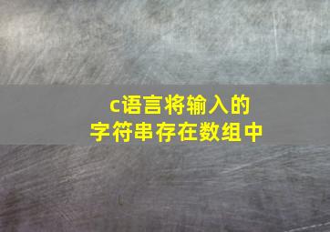 c语言将输入的字符串存在数组中