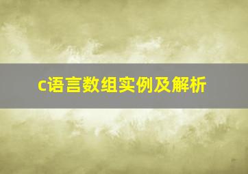 c语言数组实例及解析