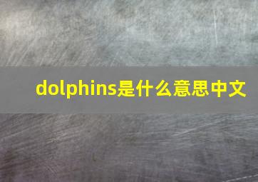 dolphins是什么意思中文