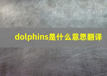 dolphins是什么意思翻译