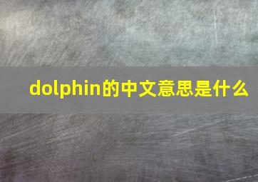 dolphin的中文意思是什么