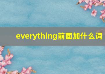 everything前面加什么词