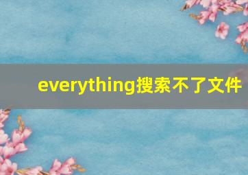 everything搜索不了文件