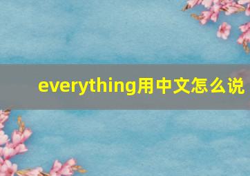 everything用中文怎么说