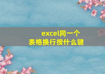 excel同一个表格换行按什么键