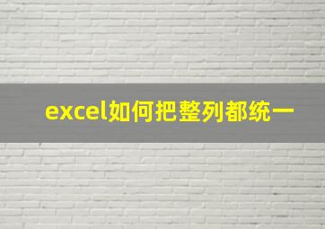 excel如何把整列都统一