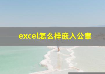 excel怎么样嵌入公章