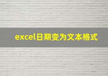 excel日期变为文本格式