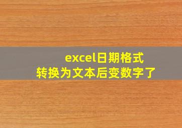 excel日期格式转换为文本后变数字了