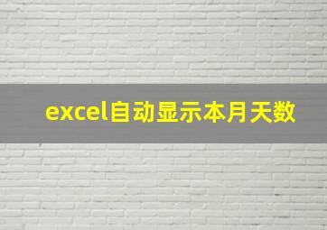 excel自动显示本月天数