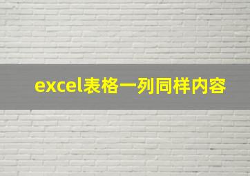 excel表格一列同样内容