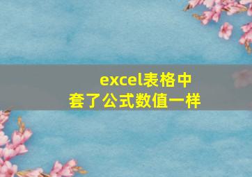 excel表格中套了公式数值一样