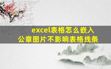 excel表格怎么嵌入公章图片不影响表格线条