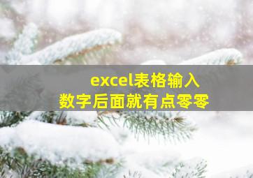 excel表格输入数字后面就有点零零