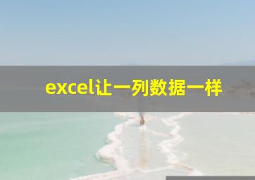 excel让一列数据一样