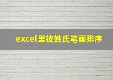 excel里按姓氏笔画排序