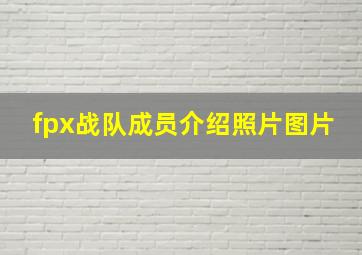 fpx战队成员介绍照片图片