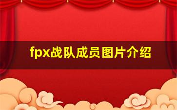 fpx战队成员图片介绍