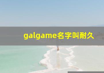 galgame名字叫耐久