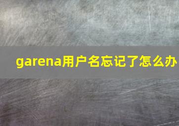 garena用户名忘记了怎么办