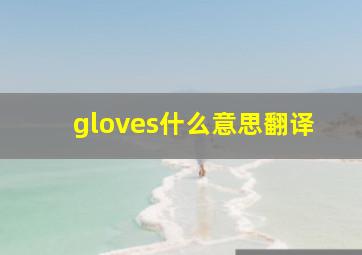 gloves什么意思翻译