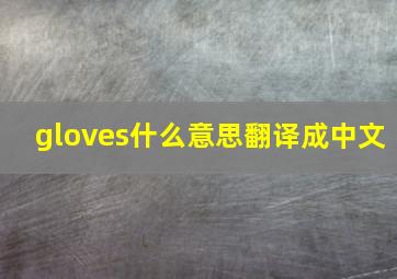 gloves什么意思翻译成中文