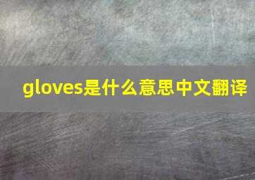 gloves是什么意思中文翻译