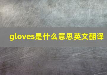 gloves是什么意思英文翻译