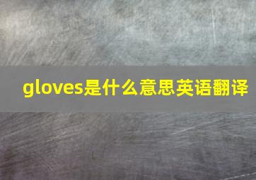 gloves是什么意思英语翻译