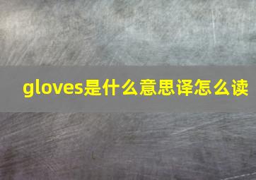 gloves是什么意思译怎么读