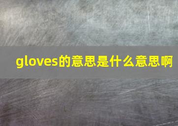 gloves的意思是什么意思啊