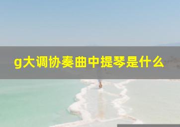 g大调协奏曲中提琴是什么