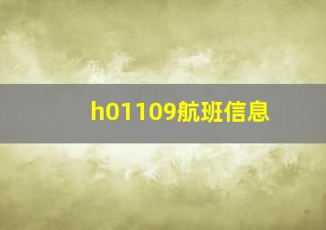 h01109航班信息