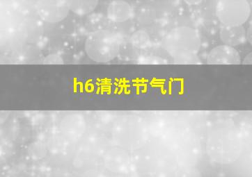 h6清洗节气门