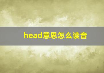 head意思怎么读音