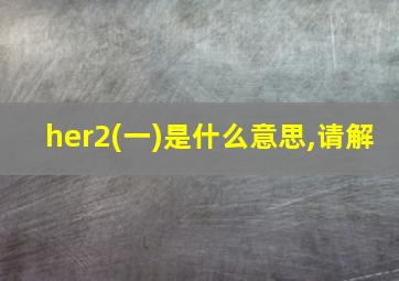 her2(一)是什么意思,请解